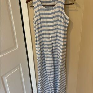 J. Jill Blue and White Striped Maxi Dress